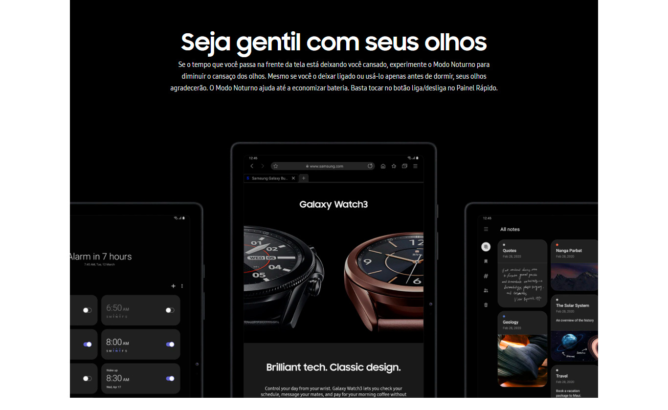 Tablet Samsung Galaxy A7 4G T505 64GB 3GB RAM Tela Grande 10.4 Câmera Traseira 8MP Frontal de 5MP Android 10 Grafite